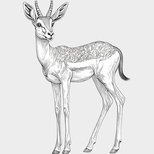 Antelope B&W - Animals DTF Transfers - Adult Unisex - S & M (10’’) / Light Color Design (See Imaging)