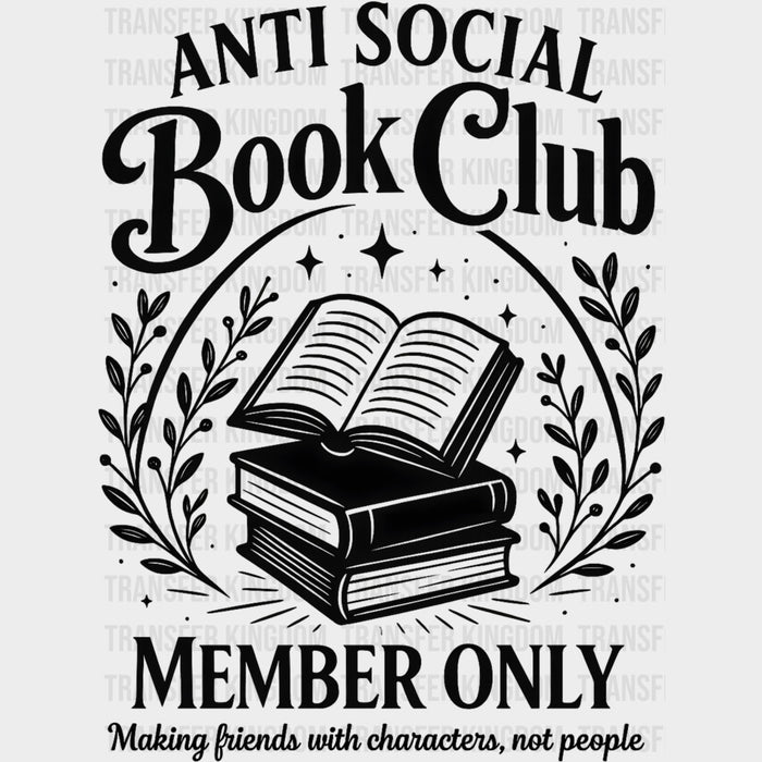 Anti Social Book Club, Member Only - Librarian DTF Transfers