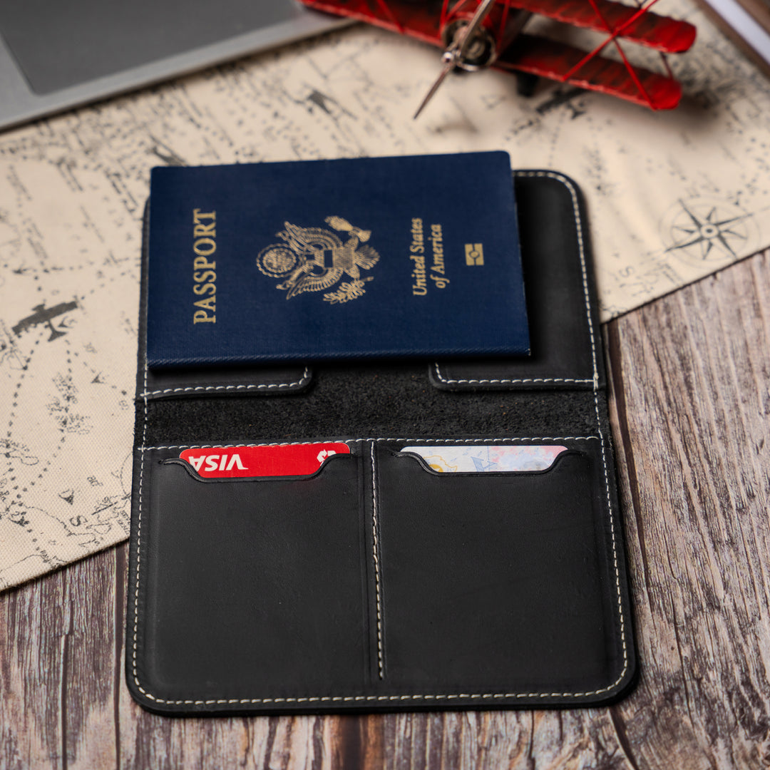 Faux Leather Passport Holder – Travel Wallet & Document Organizer