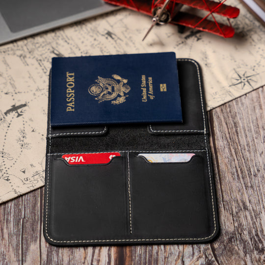 Faux Leather Passport Holder – Travel Wallet & Document Organizer