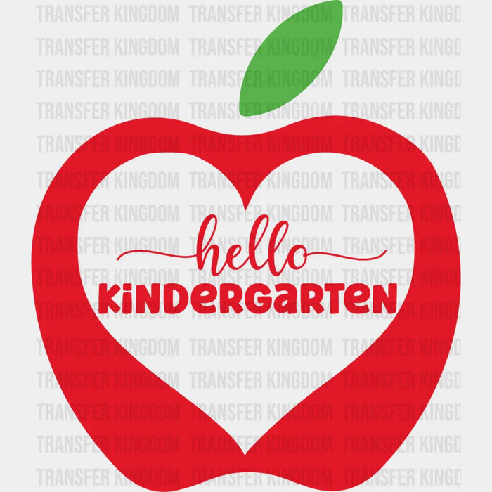 Apple Hello Kindergarten - Back To School DTF Transfer