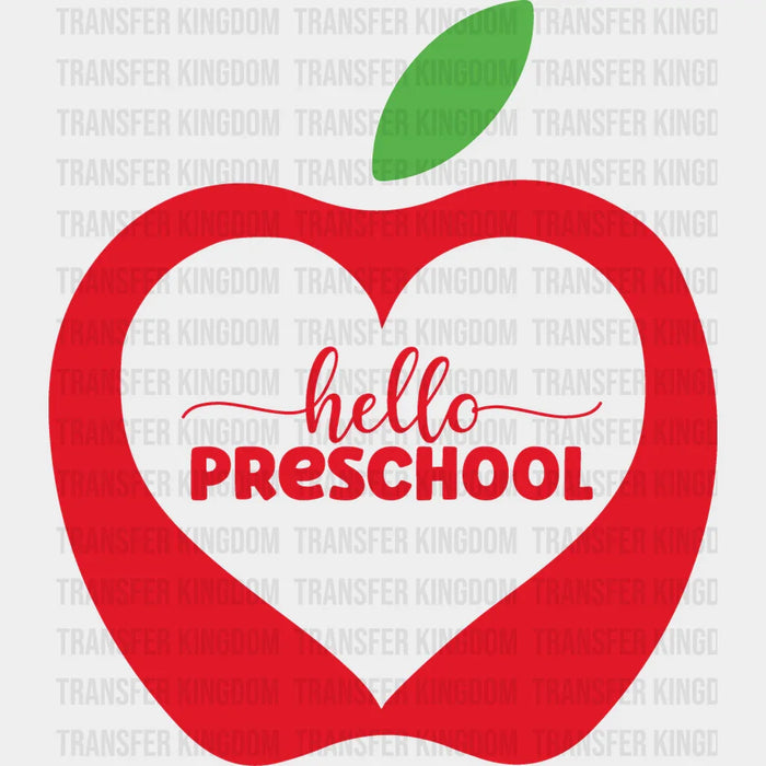 Apple Hello Preschool - Back To School DTF Transfer