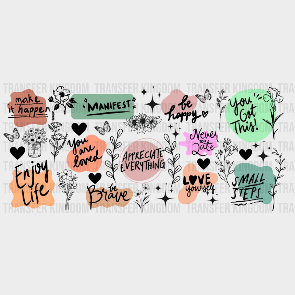 Appreciate Everything - Mental Health Cup Wrap UV Sticker Permanent UV DTF Decal UVDTF