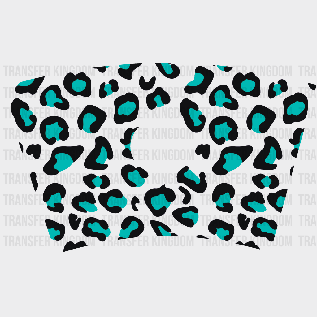 Aqua Leopard Uv Dtf Transfer Cup Wrap Sticker