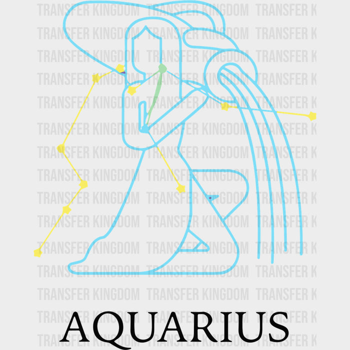 Aquarius Blue Constellation - Zodiacs & Horoscopes DTF Transfers