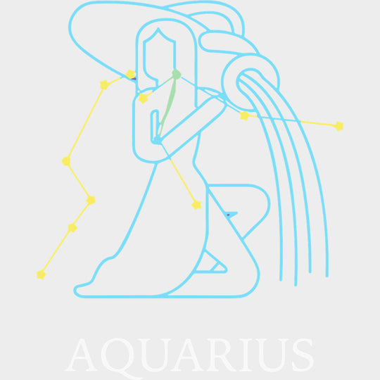 Aquarius Blue Constellation - Zodiacs & Horoscopes DTF Transfers - Adult Unisex - S & M (10’’) / Light Color Design