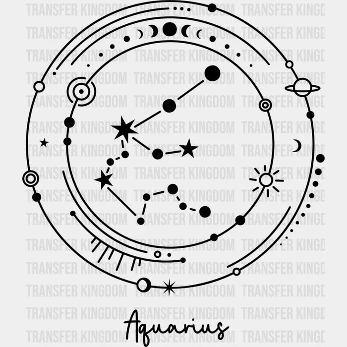 Aquarius Constellation Design - Zodiac DTF Transfer