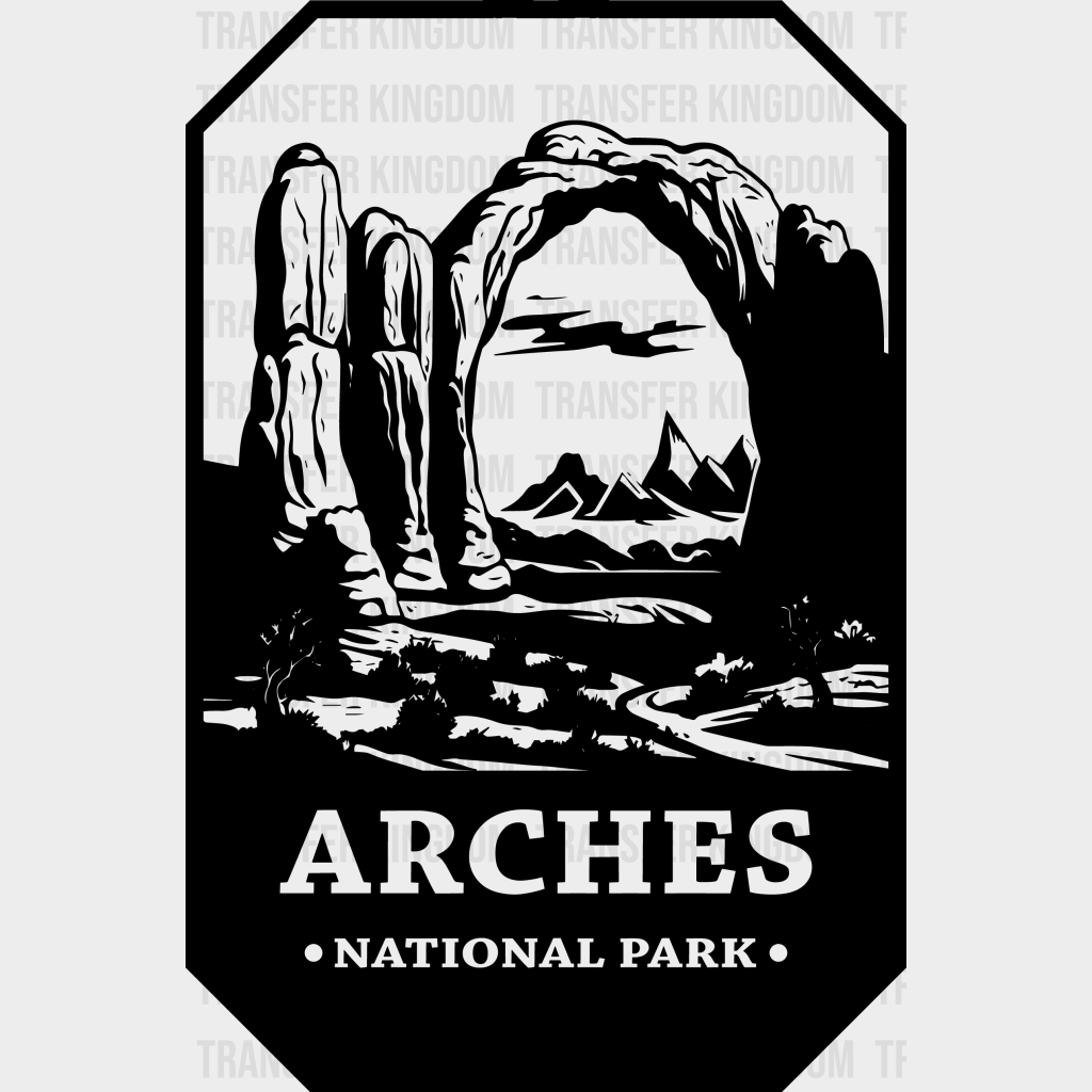 Arches National Park Design - Parks Dtf Transfers Unisex S & M (10’) / Dark Color See Imaging