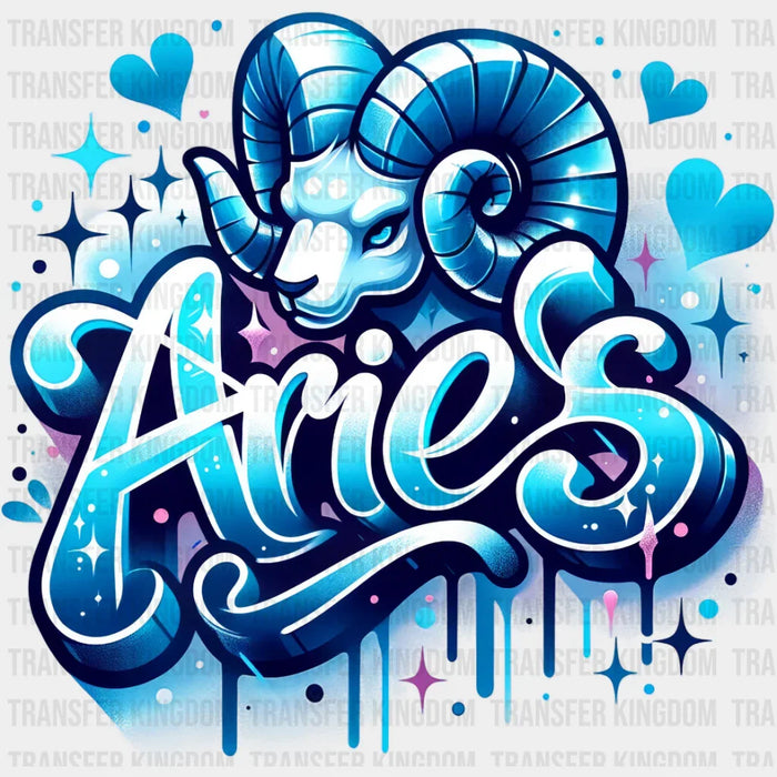 Aries Blue And Pink - Zodiacs & Horoscopes DTF Transfer
