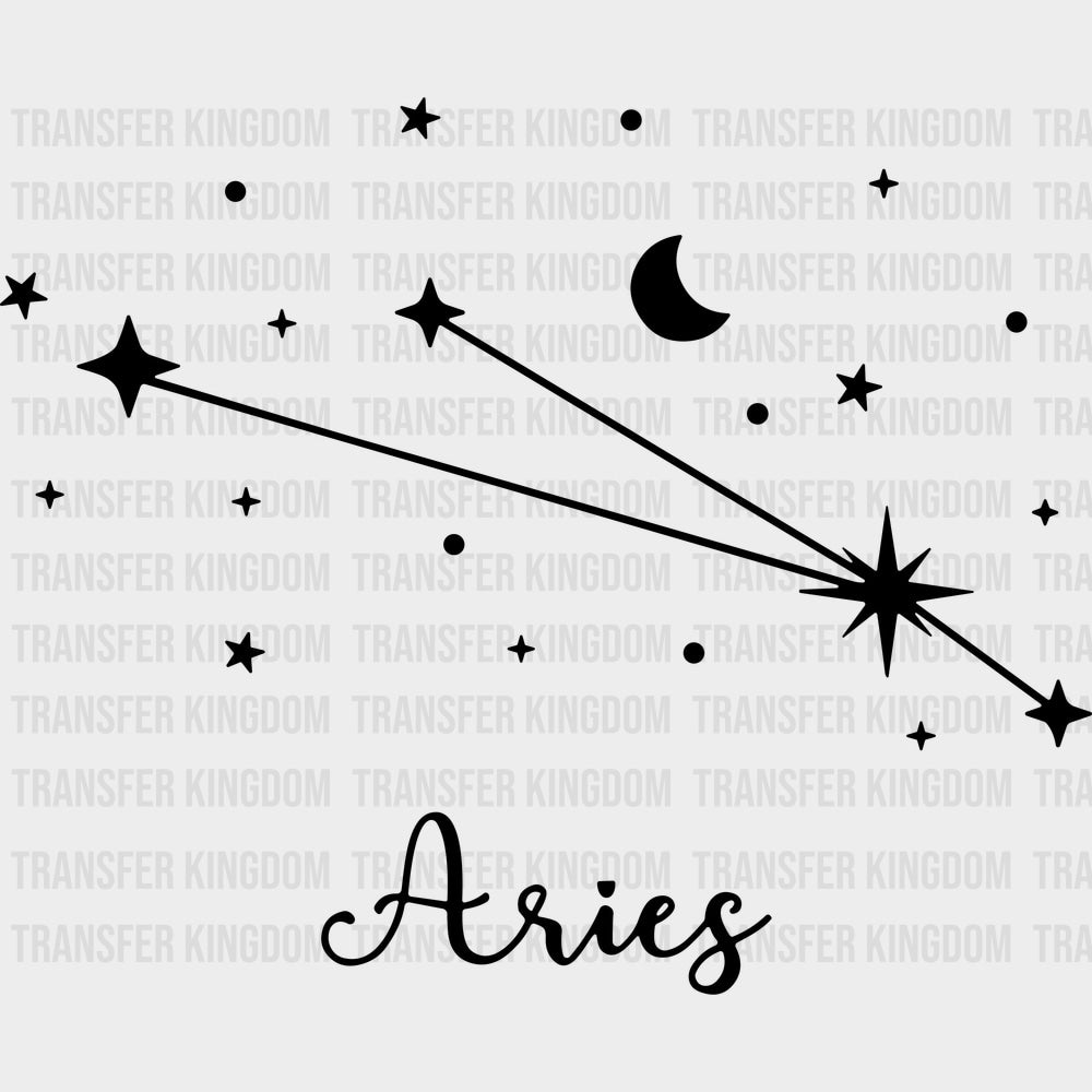 Aries Constellations - Zodiacs & Horoscopes DTF Transfers - Adult Unisex - S & M (10’’) / Dark Color Design (See
