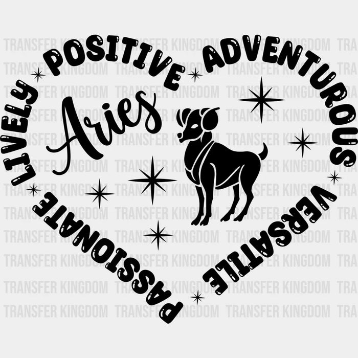 Aries Heart Design - Zodiac & Horoscopes DTF heat transfer