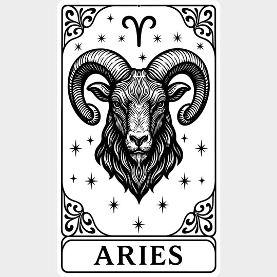 Aries Tarot Card - Zodiacs & Horoscopes DTF Transfers - Adult Unisex - S & M (10’’) / Light Color Design (See Imaging)