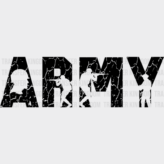 Army Dark Design - Dtf Transfer Unisex S & M (10’’) / Color See Imaging