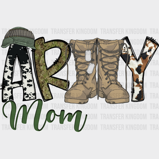 Army Mom Boots Design - Dtf Transfer Unisex S & M (10’’) / Dark Color See Imaging