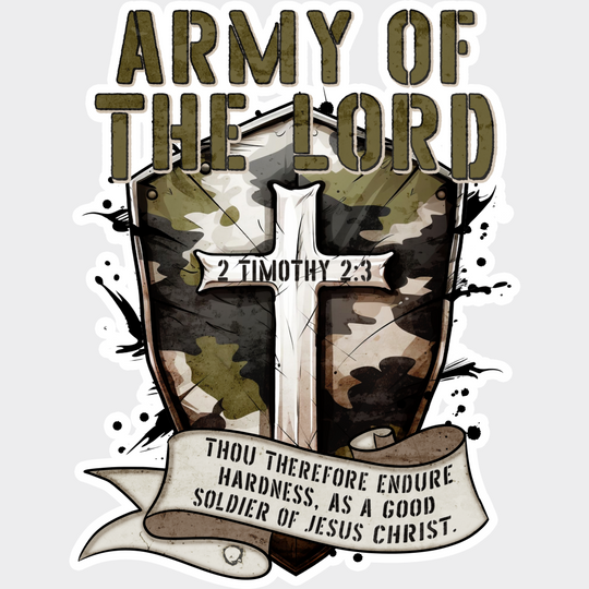 Army Of The Lord - Dtf Transfer Unisex S & M (10’’) / Light Color Design See Imaging