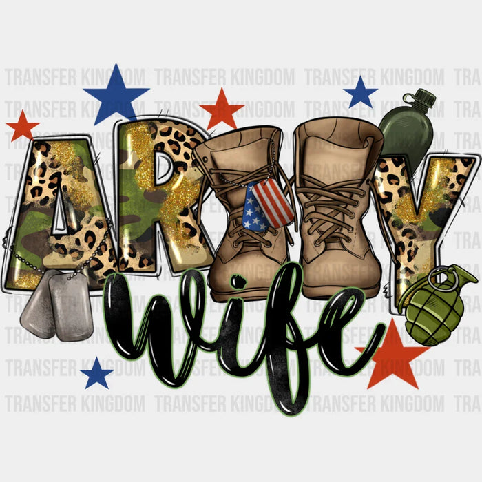 Army Wife Boots Design - Army DTF Transfer