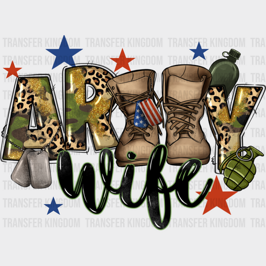 Army Wife Boots Design - Dtf Transfer Unisex S & M (10’’) / Dark Color See Imaging