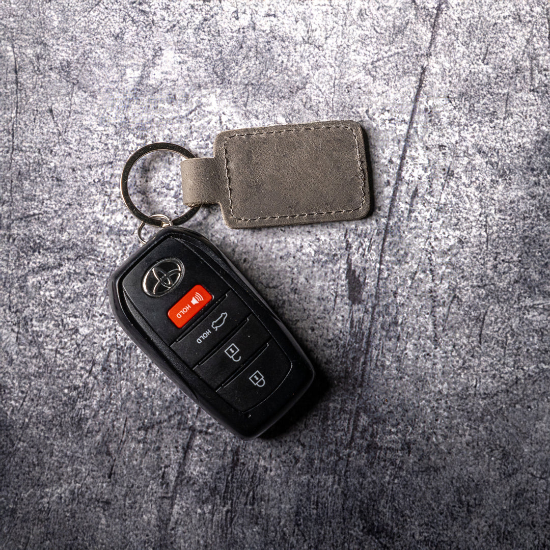 Square Keychain – Faux Leather Key Ring in Assorted Colors