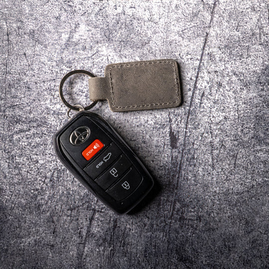 Square Keychain – Faux Leather Key Ring in Assorted Colors