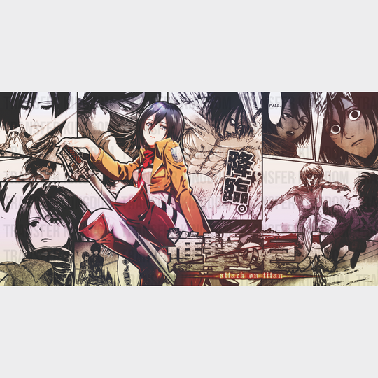 Attack On Titan Mikasa Ackerman - Anime Cup Wrap Uv Sticker Permanent Dtf Decal