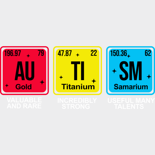 Au Ti Sm Elements - Autism Awareness DTF Transfer Adult Unisex - S & M (10’’) / Light Color Design (See Imaging)