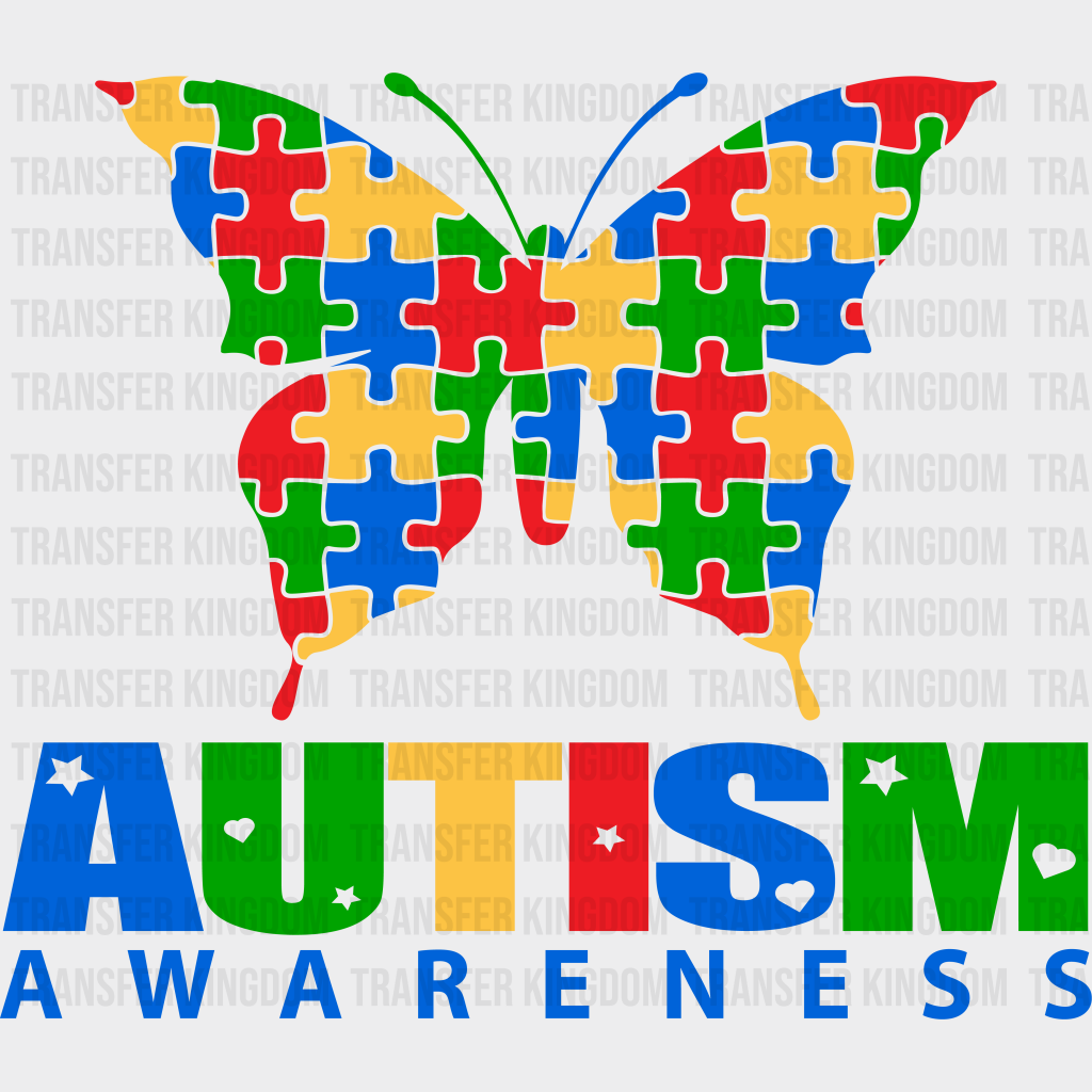 Autism Awareness Butterfly Design - Transfer Kingdom