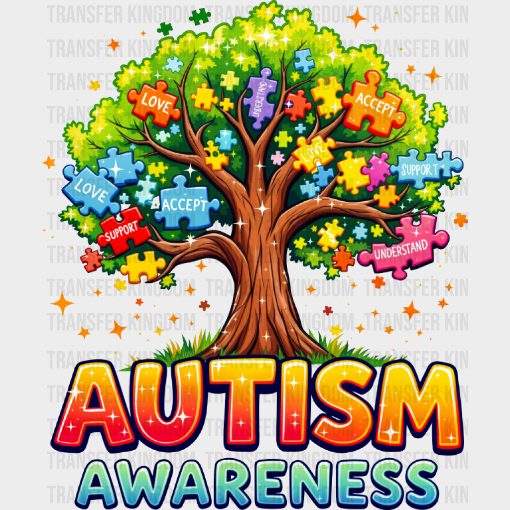 Autism Awareness Tree - Autism Awareness DTF Transfer