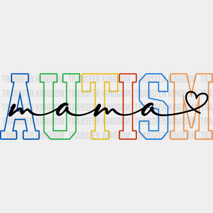 Autism Mama B&W - Autism Awareness DTF Transfer