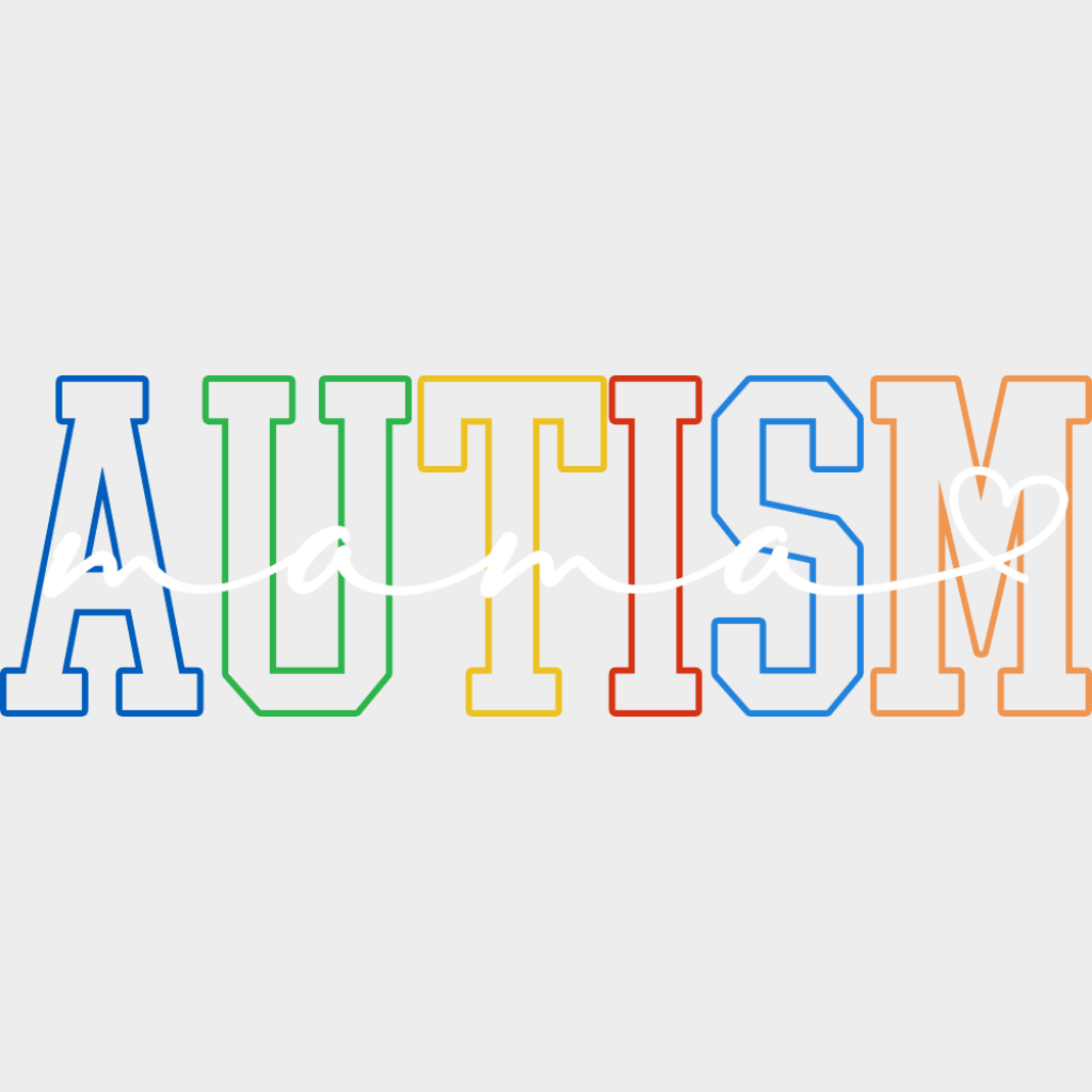 Autism Mama B&W - Autism Awareness DTF Transfer Adult Unisex - S & M (10’’) / Light Color Design (See Imaging)