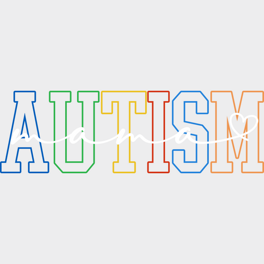 Autism Mama B&W - Autism Awareness DTF Transfer Adult Unisex - S & M (10’’) / Light Color Design (See Imaging)