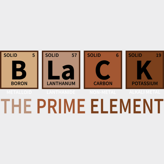 B La C K The Prime Element - BLM DTF Transfer Adult Unisex - S & M (10’’) / Light Color Design (See Imaging)