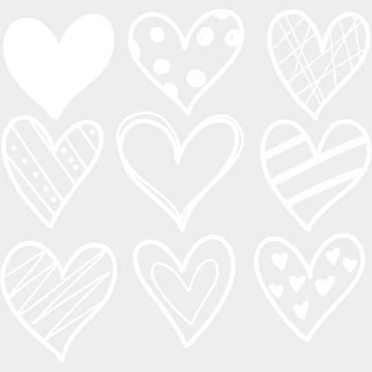 B&W Hearts - Valentine’s Day DTF Transfer Unisex - S & M (10’’) Light Color Design (See Imaging)