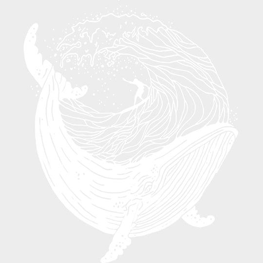 B&W Whale - Surfing DTF Transfers transfer-kingdom Light Color Design (See Imaging)