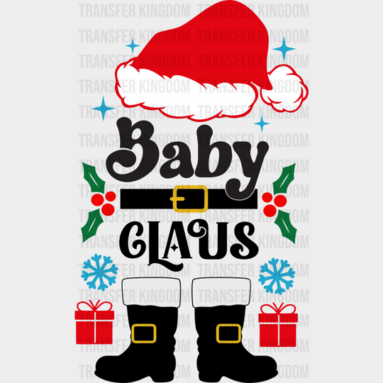 Baby Claus - Christmas Dtf Transfer Unisex S & M (10’’) / Dark Color Design See Imaging