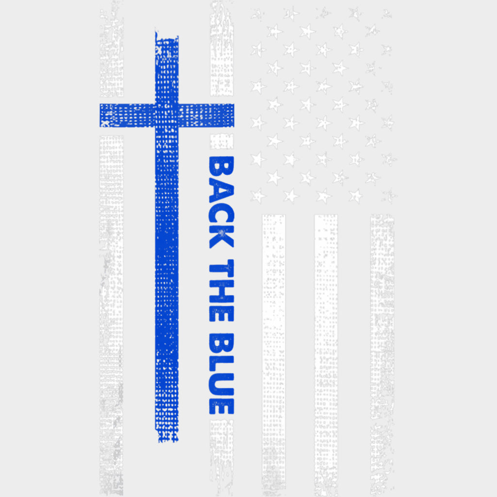 Back The Blue, Cross, US Flag - Police DTF Transfers transfer-kingdom Light Color Design (See Imaging)