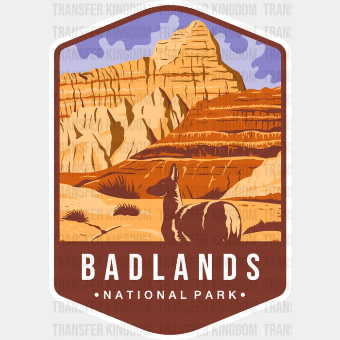 Badlands National Park Colorful Design - National Parks DTF Transfer
