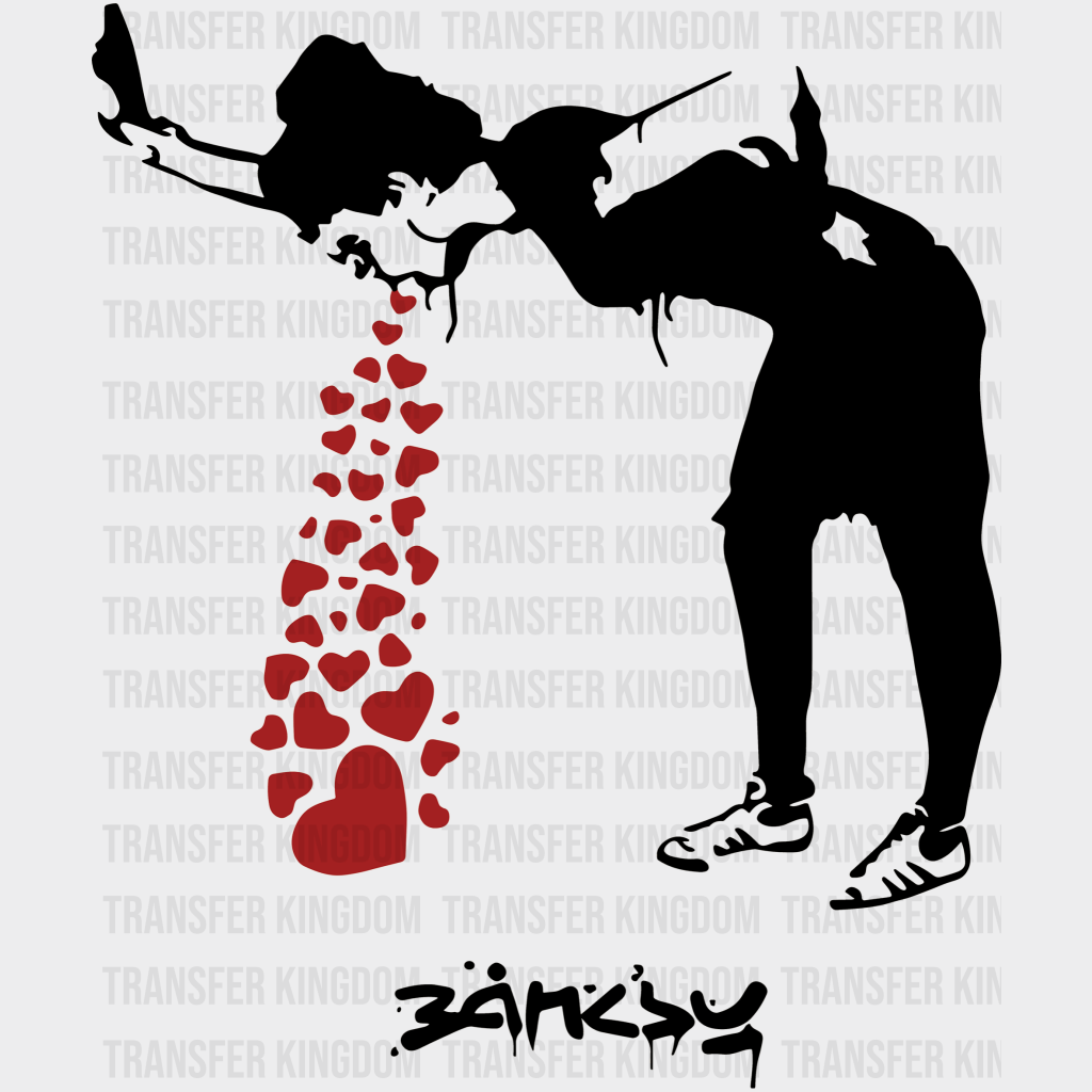 Banksy Heart Valentines Day Design - Dtf Heat Transfer