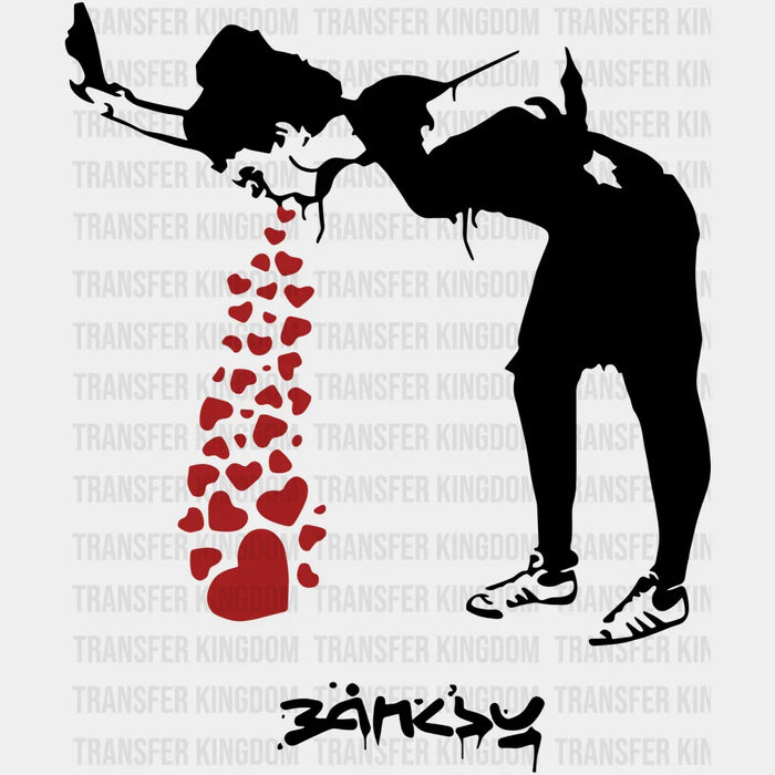 Banksy Heart Valentine's Day Design - DTF heat transfer