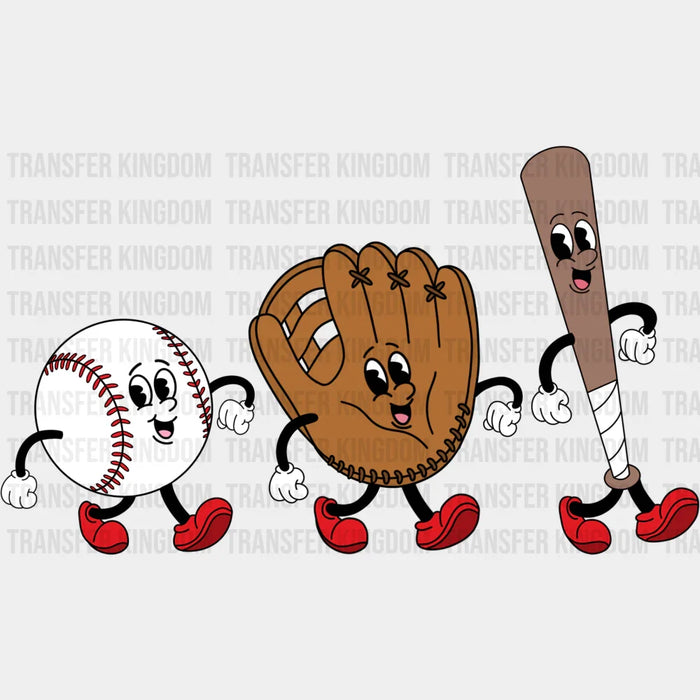 Baseball, Glove, Bat - Baseball DTF Transfer