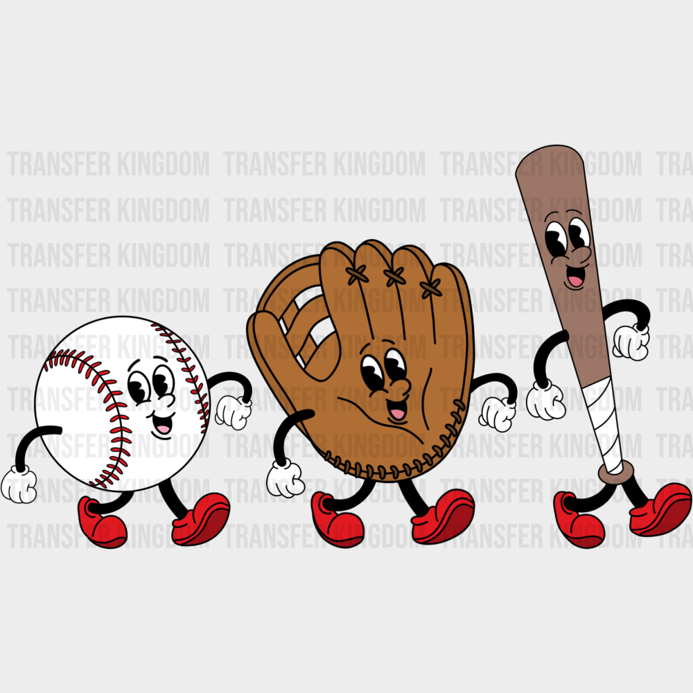 Baseball Glove Bat - Baseball DTF Transfer