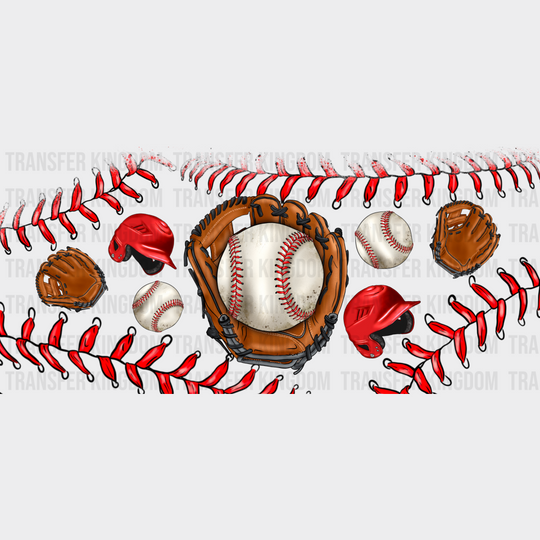 Baseball Glove Red Design - Cup Wrap Uv Sticker Permanent Dtf Decal