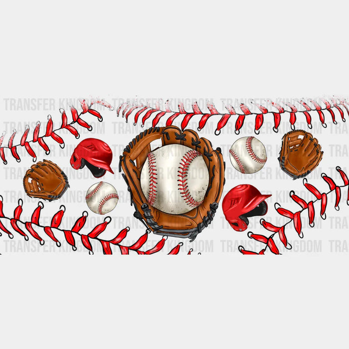 Baseball Glove Red Design - Baseball Cup Wrap UV Sticker Permanent UV DTF Decal