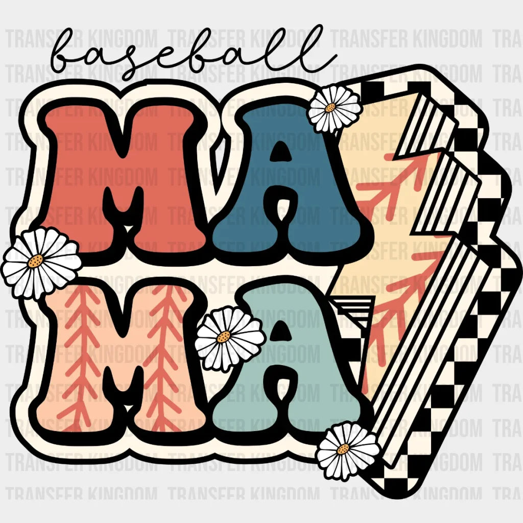 Baseball Mama Retro Dtf Transfer