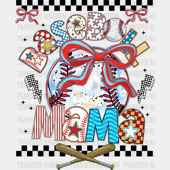 Baseball Mama Ribbons - Baseball DTF Transfer