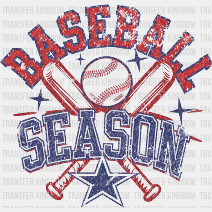 Baseball Season Red & Blue - Baseball DTF Transfer