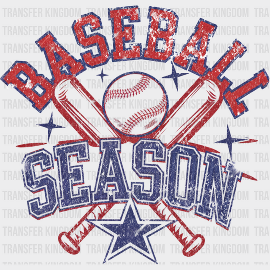 Baseball Season Red & Blue - Baseball DTF Transfer