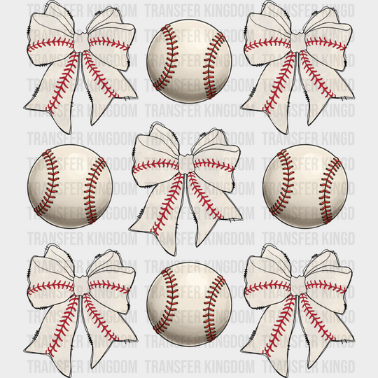 Baseballs And Ribbons - Baseball DTF Transfer
