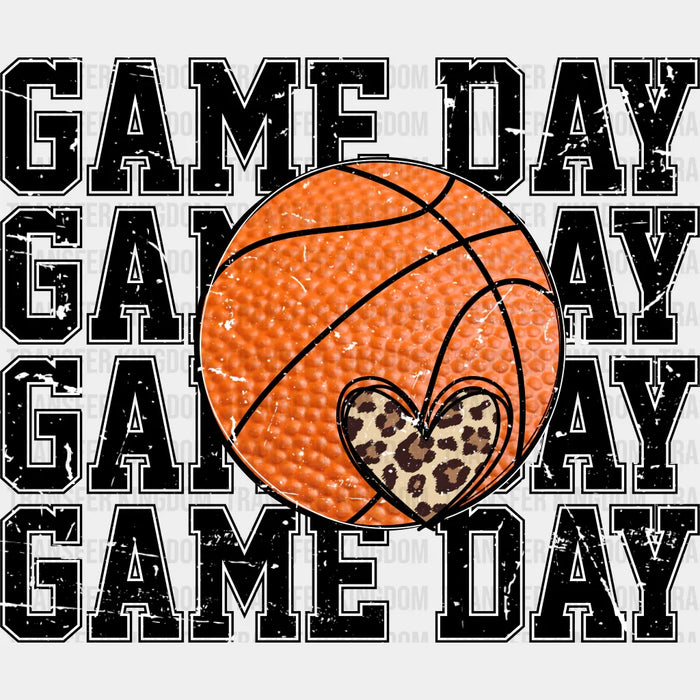 Basketball Game Day Heart Design - Basketball DTF Heat Transfer