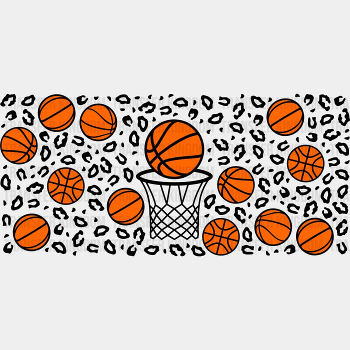 Basketball Hoop Design - Basketball Cup Wrap UV Sticker Permanent UV DTF Decal