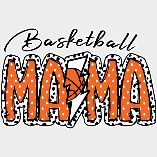 Basketball Mama Lightning Dalmatian Design - Dtf Heat Transfer Unisex S & M (10’’) / Light